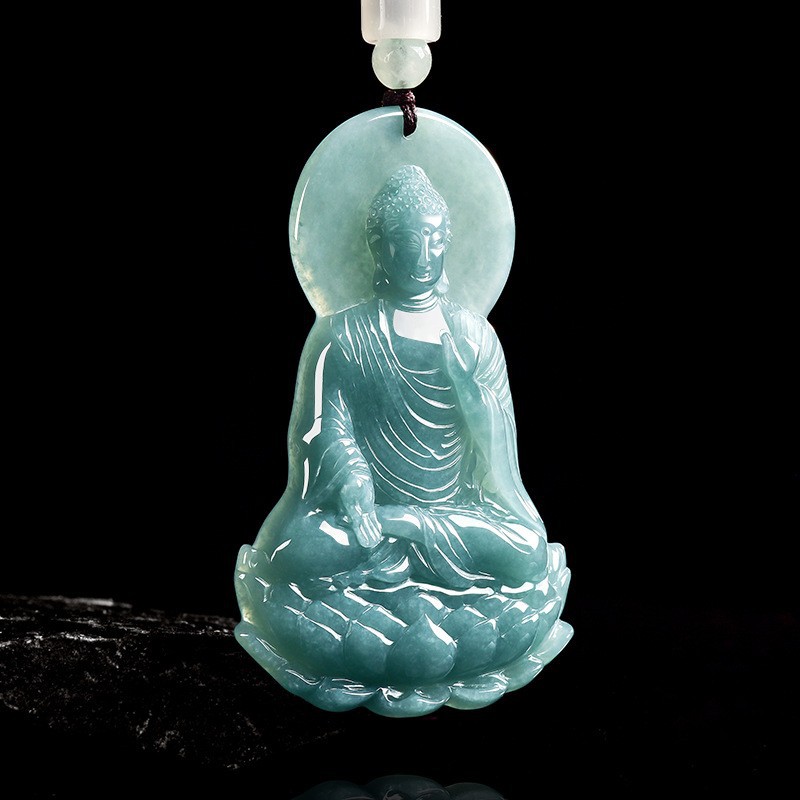 Jewelry & Watches Spółka Z Ograniczoną Odpowiedzialnością Sp Z Oo - Collier pendentif Bouddha en jadéite birmane
