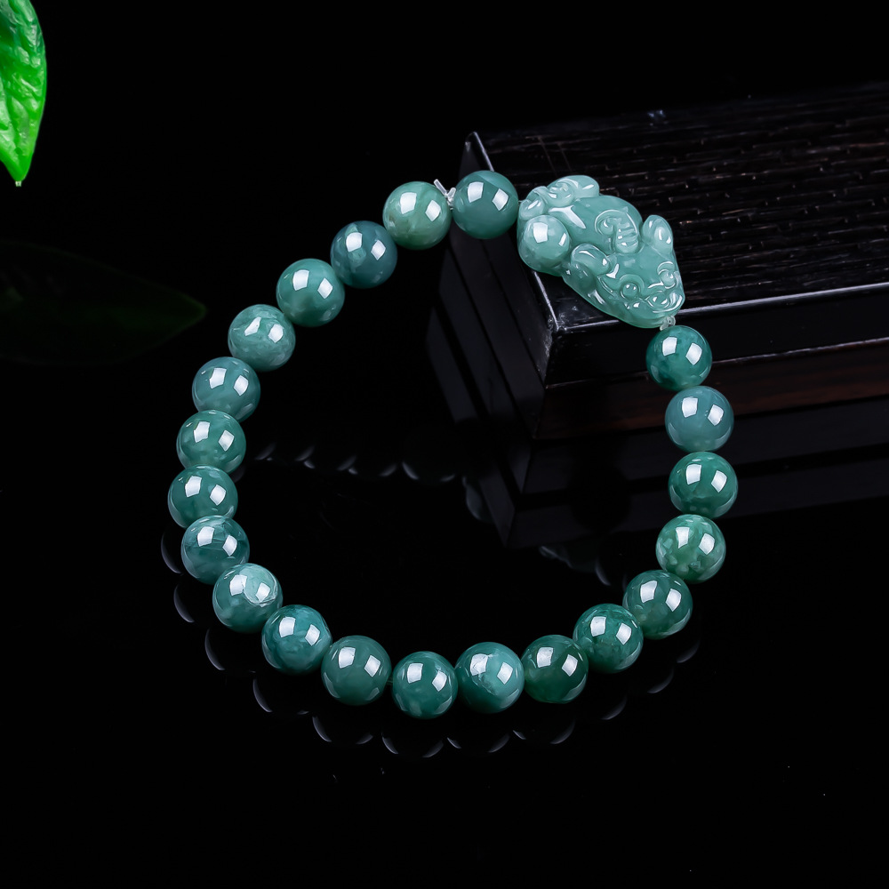 Jewelry & Watches Spółka Z Ograniczoną Odpowiedzialnością Sp Z Oo - Bracelet Pixiu en jadéite birmane naturelle,