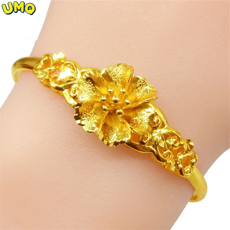 Cuff Bangle Bracelet - UMQ-Bracelet plaqué or 24 carats pour