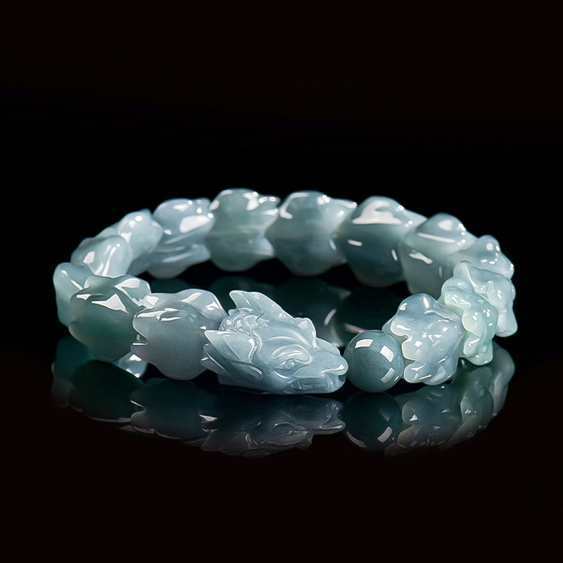 Jewelry & Watches Spółka Z Ograniczoną Odpowiedzialnością Sp Z Oo - Bracelet Dragon en Jadeite Birmane Bleue,