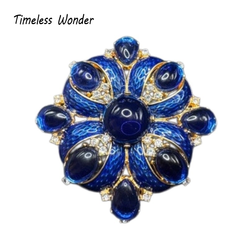 Vintage Brooch Pin - Broches en émail rétro et zircon,