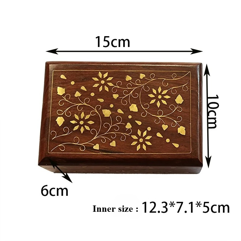 Boîte en bois massif incrusté  - Indian Jewelry Watches avis et prix