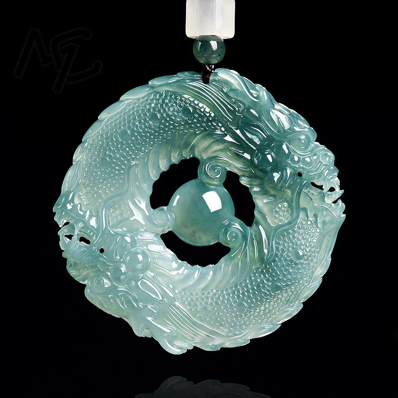 Collier pendentif en jade bleu - Necklace Pendant avis et prix