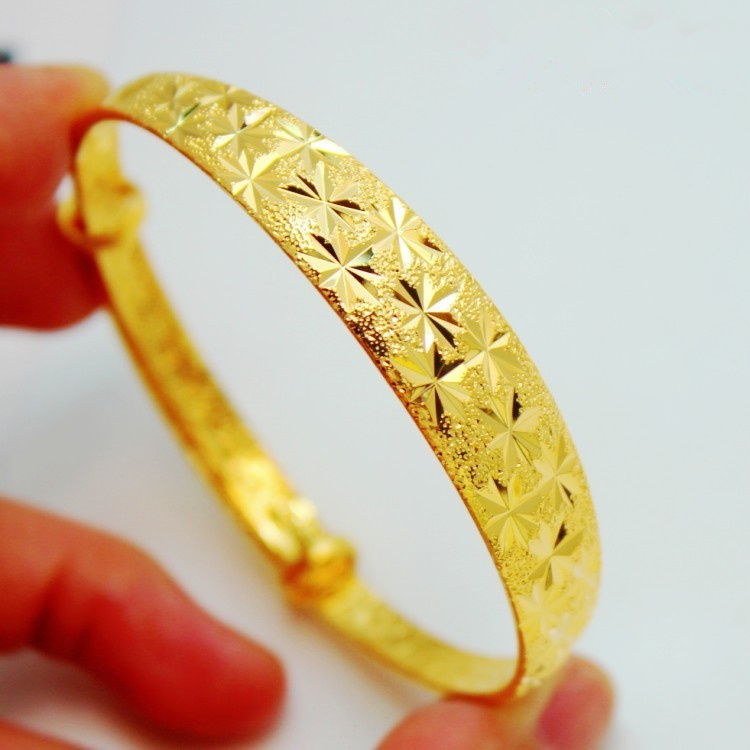 UMQ-Bracelet plaqué or 24 cara - Cuff Bangle Bracelet avis et prix
