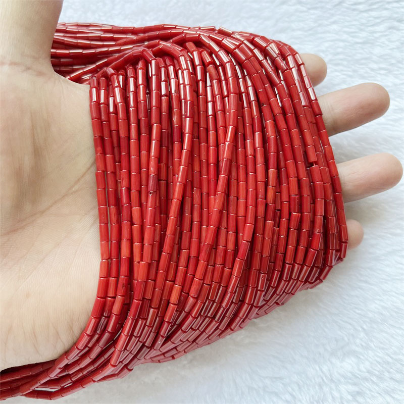 Rare 3*6MM Tube rond corail ro - Gemstone Bracelet Healing avis et prix